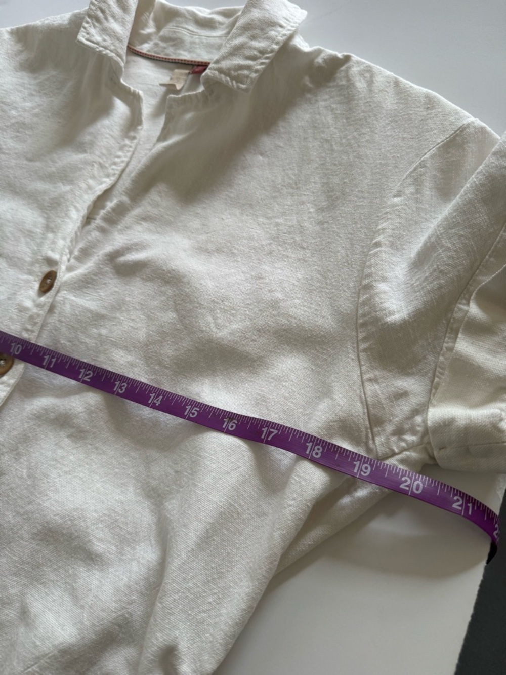 Pilcro Ivory Button-Front Linen Shirt Dress - Picture 8 of 8